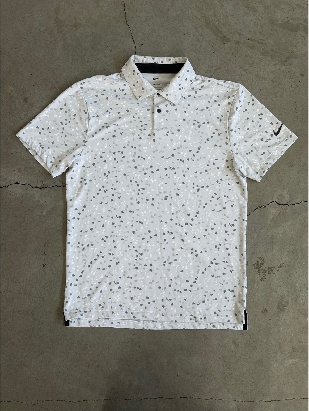 Nike / Dri-FIT Golf Polo / White Floral Size S
